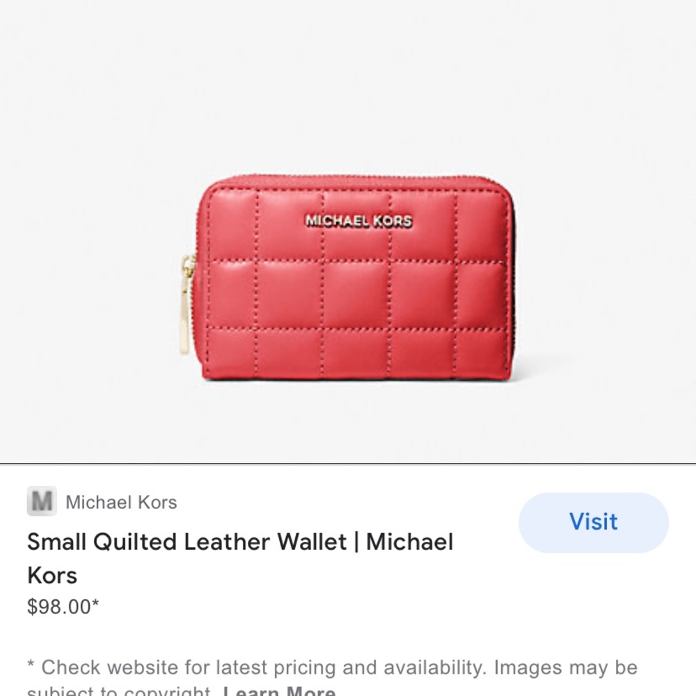 Michael Michael Kors small quilted leather wallet in hibiscus
